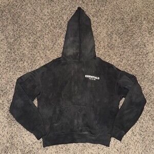 Fear Of God Essentials Hoodie (Dyed Washed Black) Unisex Kids Youth Size 12 XL